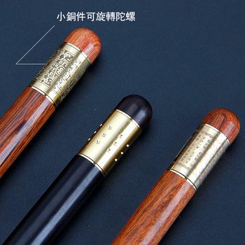 開蓋式木製黃銅單色筆-中國風可旋轉陀螺設計_3